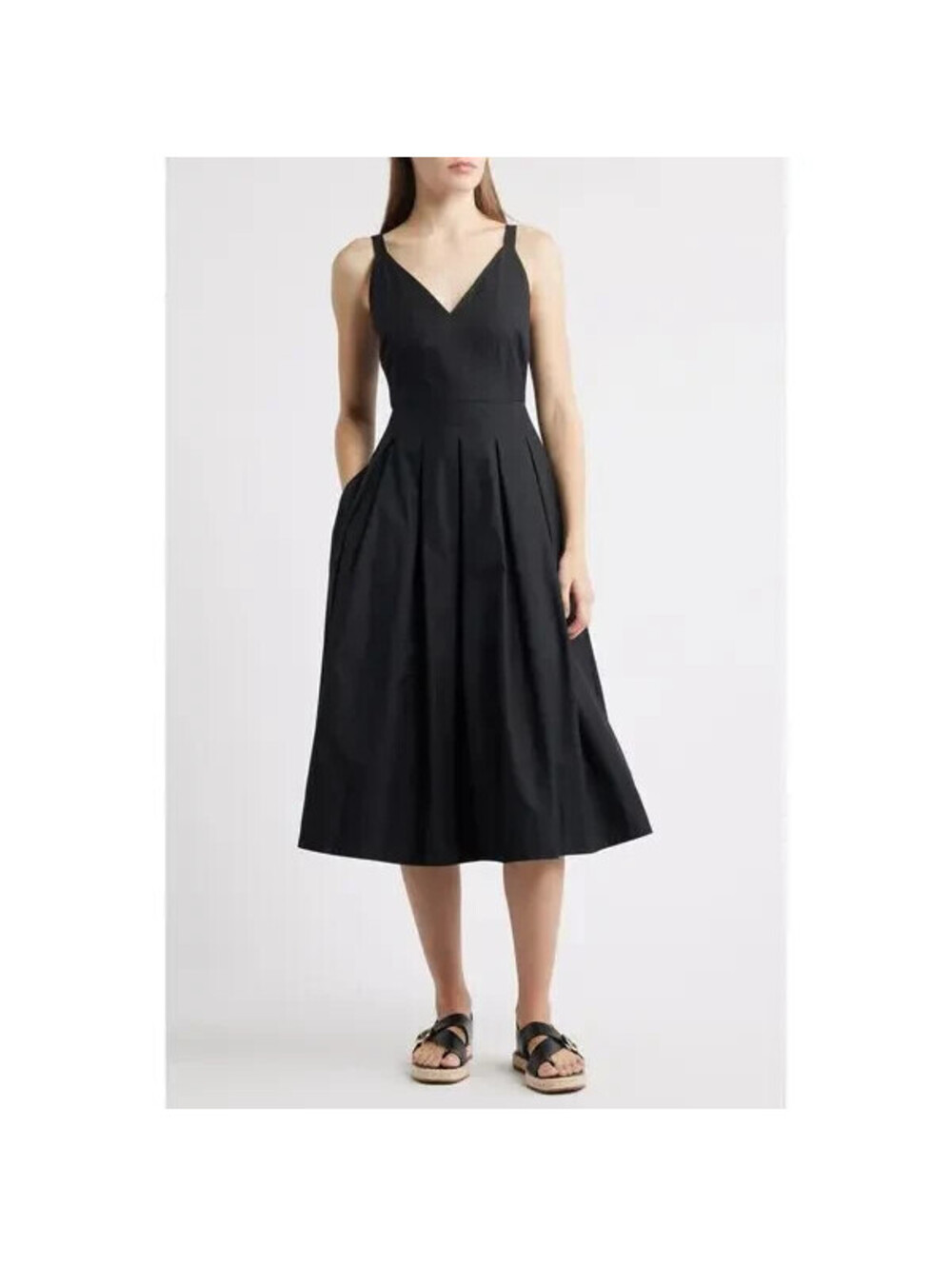 NEW, Alex Mill Abby Cotton Poplin Dress in Black Sz M #MD2398